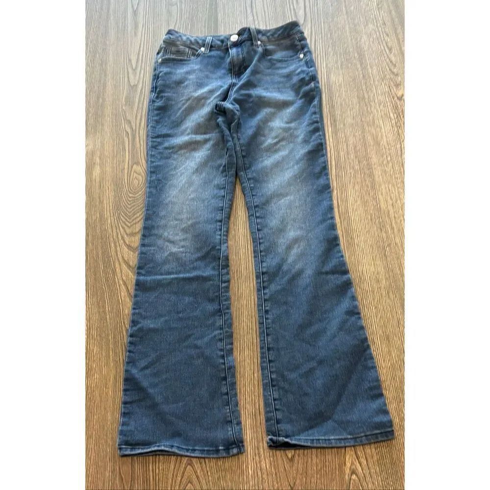 1822 Denim Womens Flare Jeans High Rise Cotton Blend Medium Wash Blue Size 6